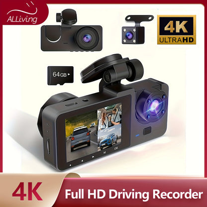 4k Front And Rear Dash Cam, Ultra Hd Recorder