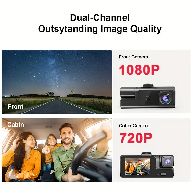 Hd 1080p Dash Cam Front And Inside