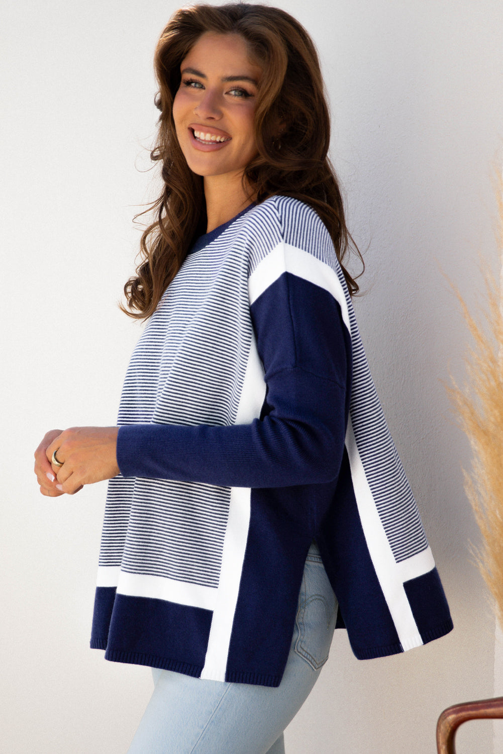 Green Stripe Oversized Sweater