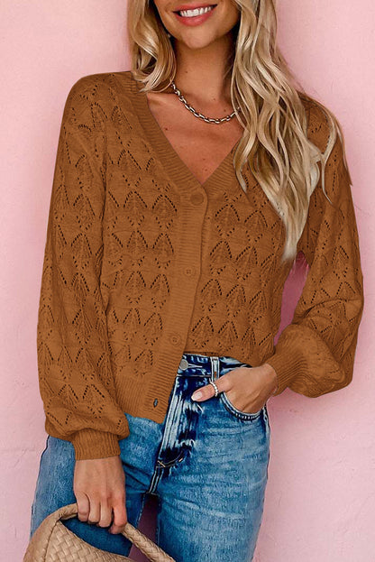Brown Crochet Cardigan For Women