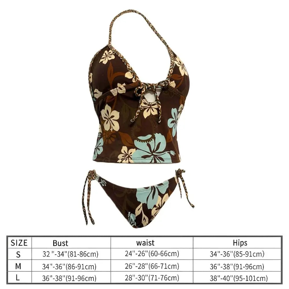 Floral Bikini for the Beach - Trendy Swimwear