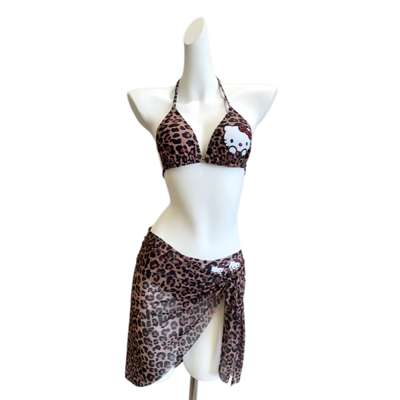 High Waist Bikini Set in Leopard Print