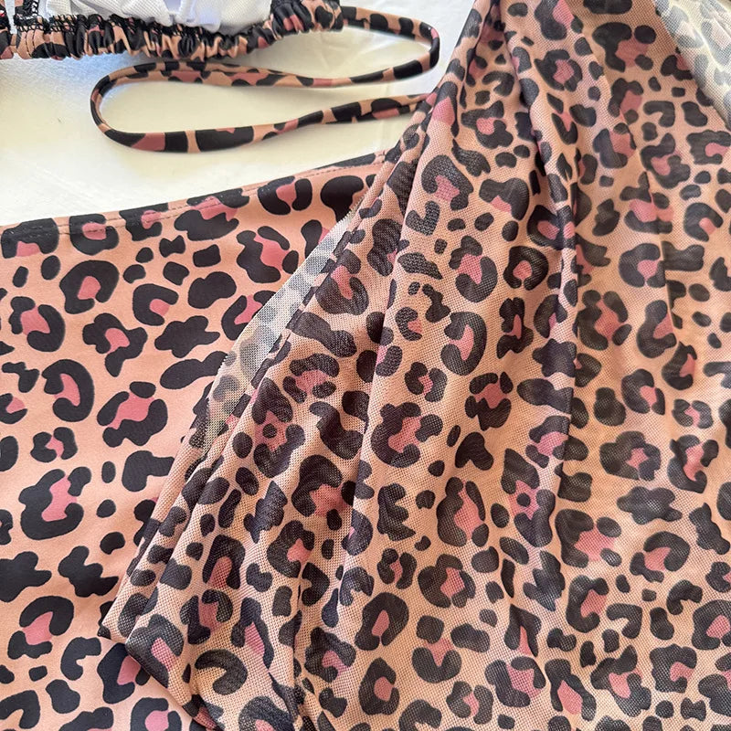 High Waist Bikini Set in Leopard Print
