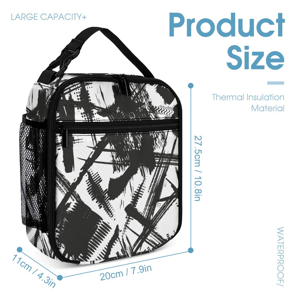Inkedjoy black and white backpack set with large capacity and thermal insulation features