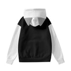 black and white kawaii hoodie with cute ear details on the hood for a playful look