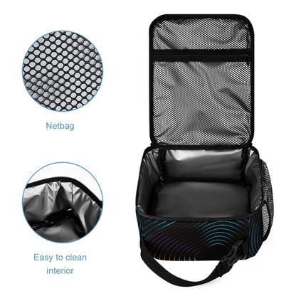 Inkedjoy black backpack three-piece set with mesh net bag and easy to clean interior