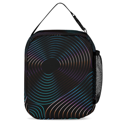 Inkedjoy black backpack three-piece set with a stylish modern design and mesh side pocket