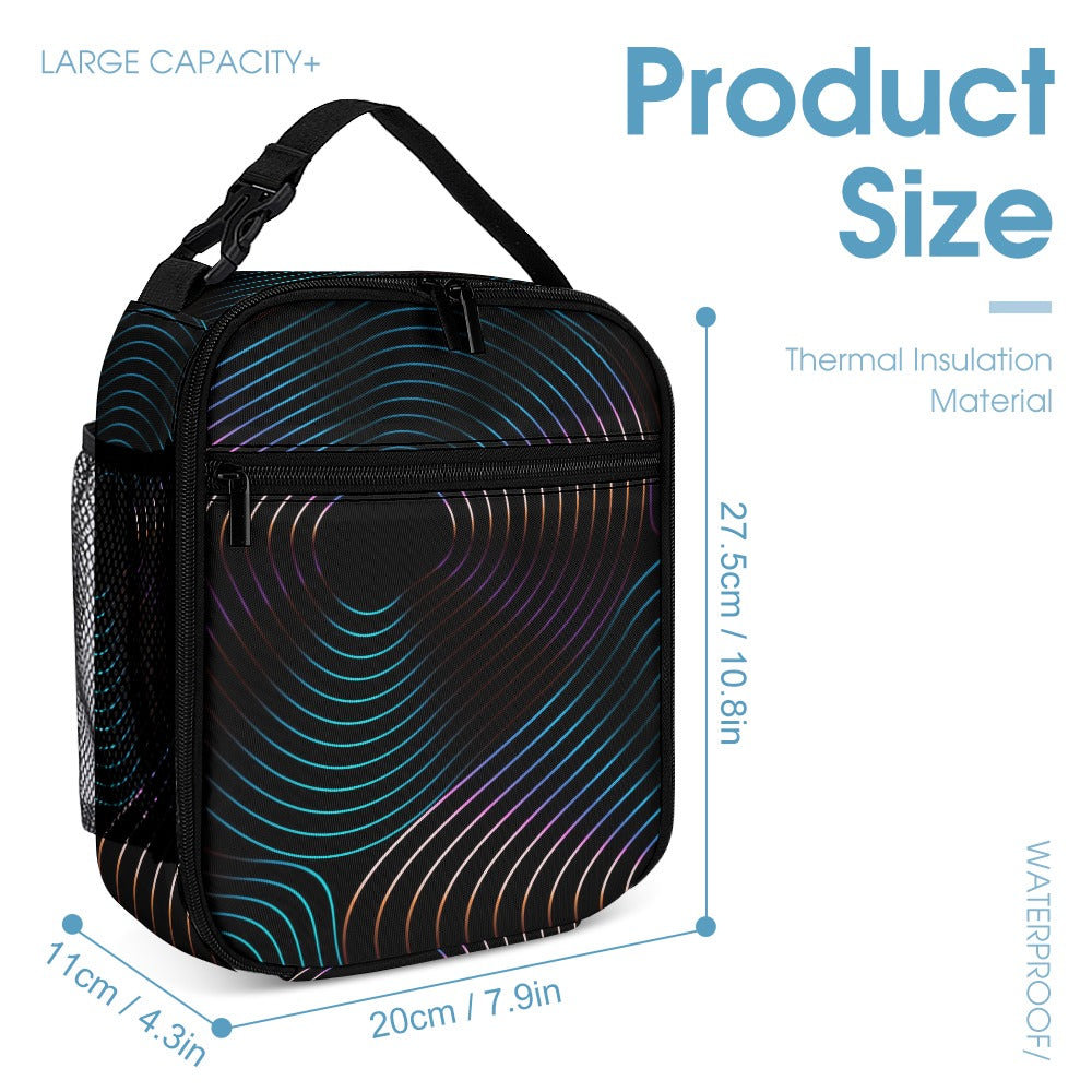 Inkedjoy black backpack three-piece set with thermal insulation and waterproof material