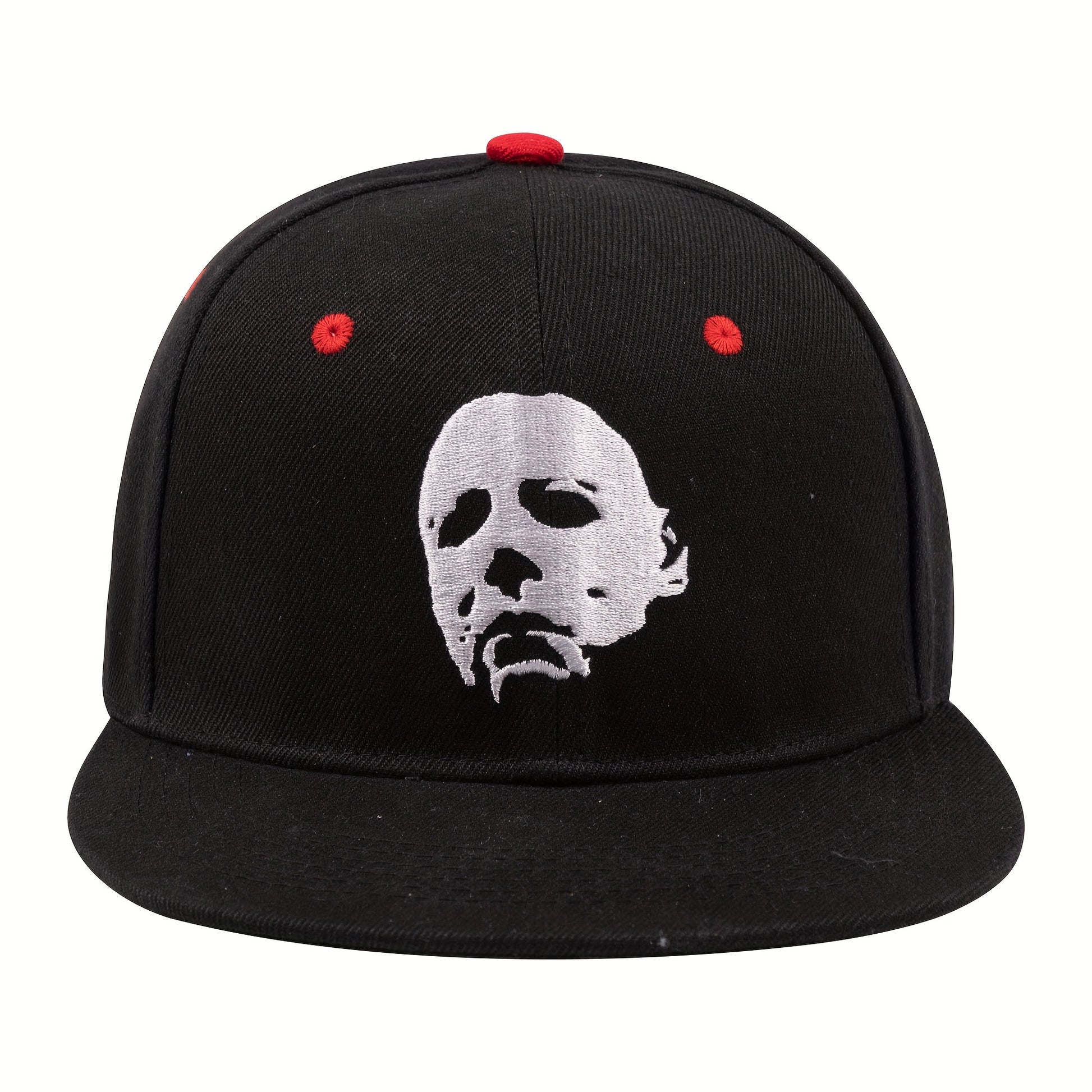 LuckeLadybug LLC black embroidered hip hop dad hat featuring a unique graphic design