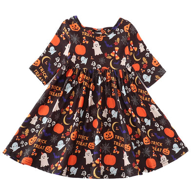 Halloween Pumpkin Twirl Dress