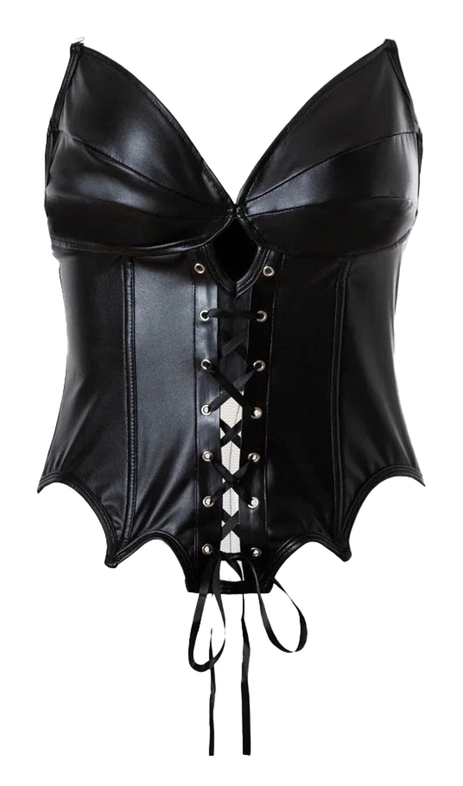 Stylish black strapless corset top with lace-up front and aesthetic design for bold fashion choices