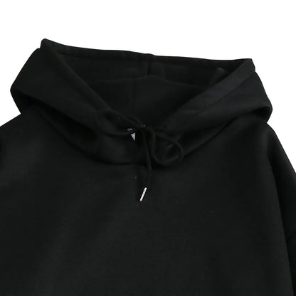 Black Womens Hoodie Sweatshirt with Adjustable Drawstring for Comfortable Wear