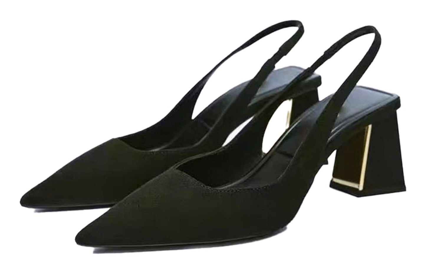 LuckeLadybug LLC black block heel slingback pumps for women with a stylish design and comfortable fit