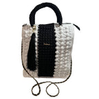 Boho Black & White Crochet Shoulder Bag