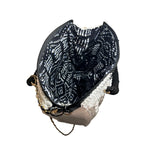 Boho Black & White Crochet Shoulder Bag