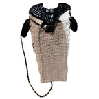 Boho Black & White Crochet Shoulder Bag
