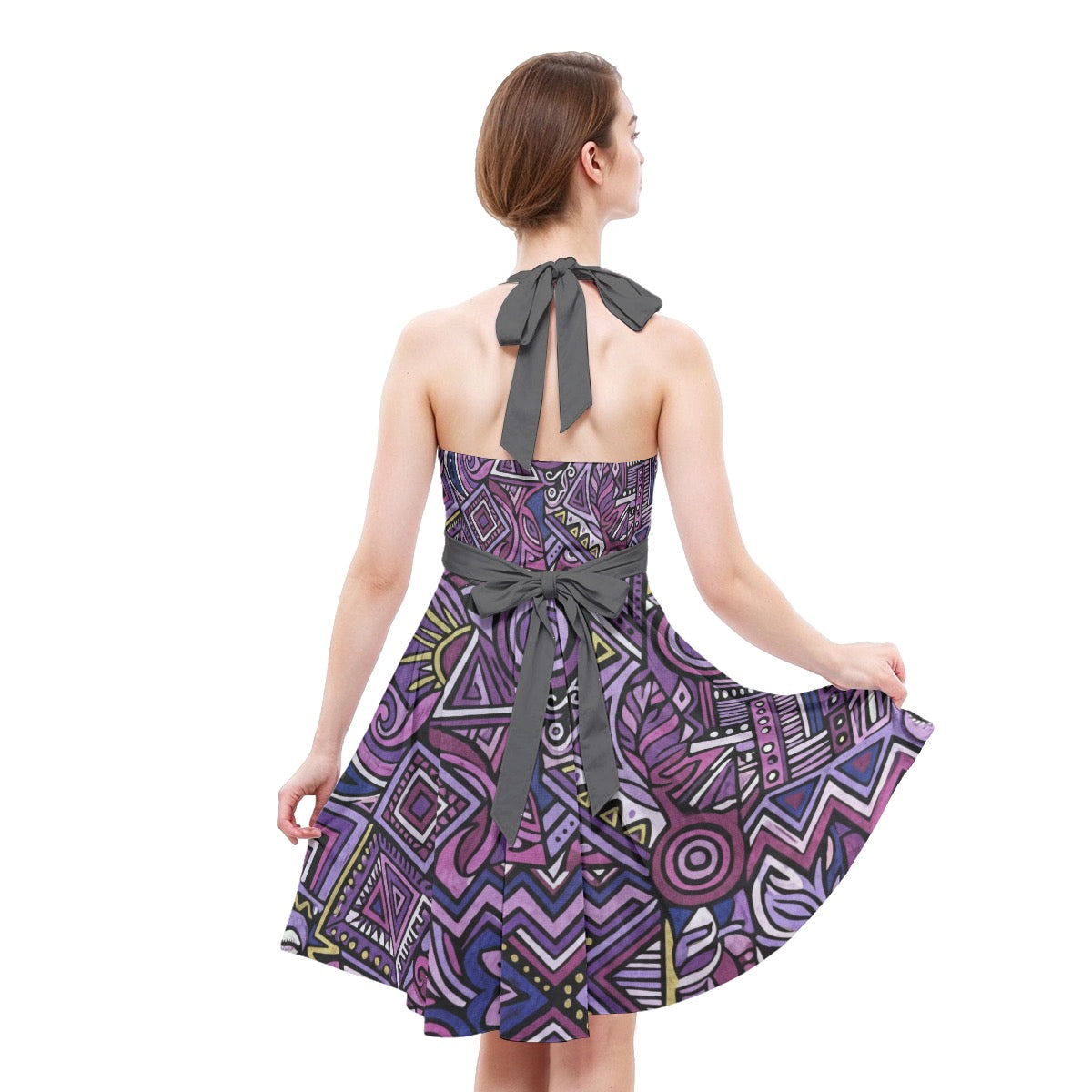 LuckeLadybug Fit & Flare Dress with Bold Patterns, Perfect for a Boho Bride Dress Look