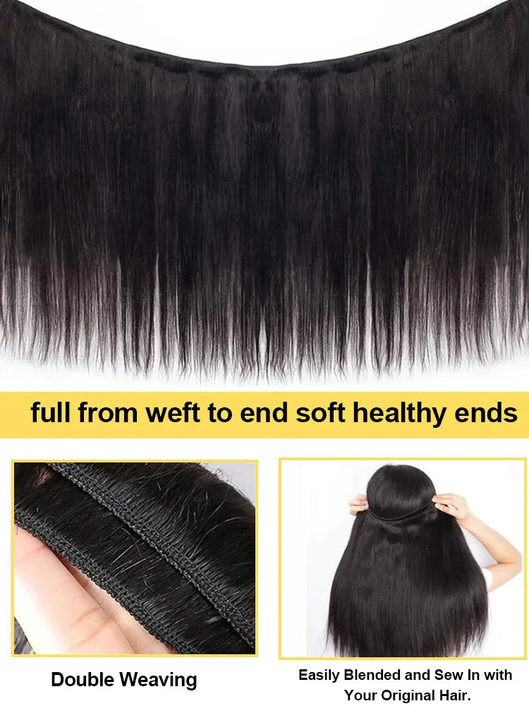 LuckeLadybug LLC bone straight Brazilian hair bundles with soft healthy ends for a natural look