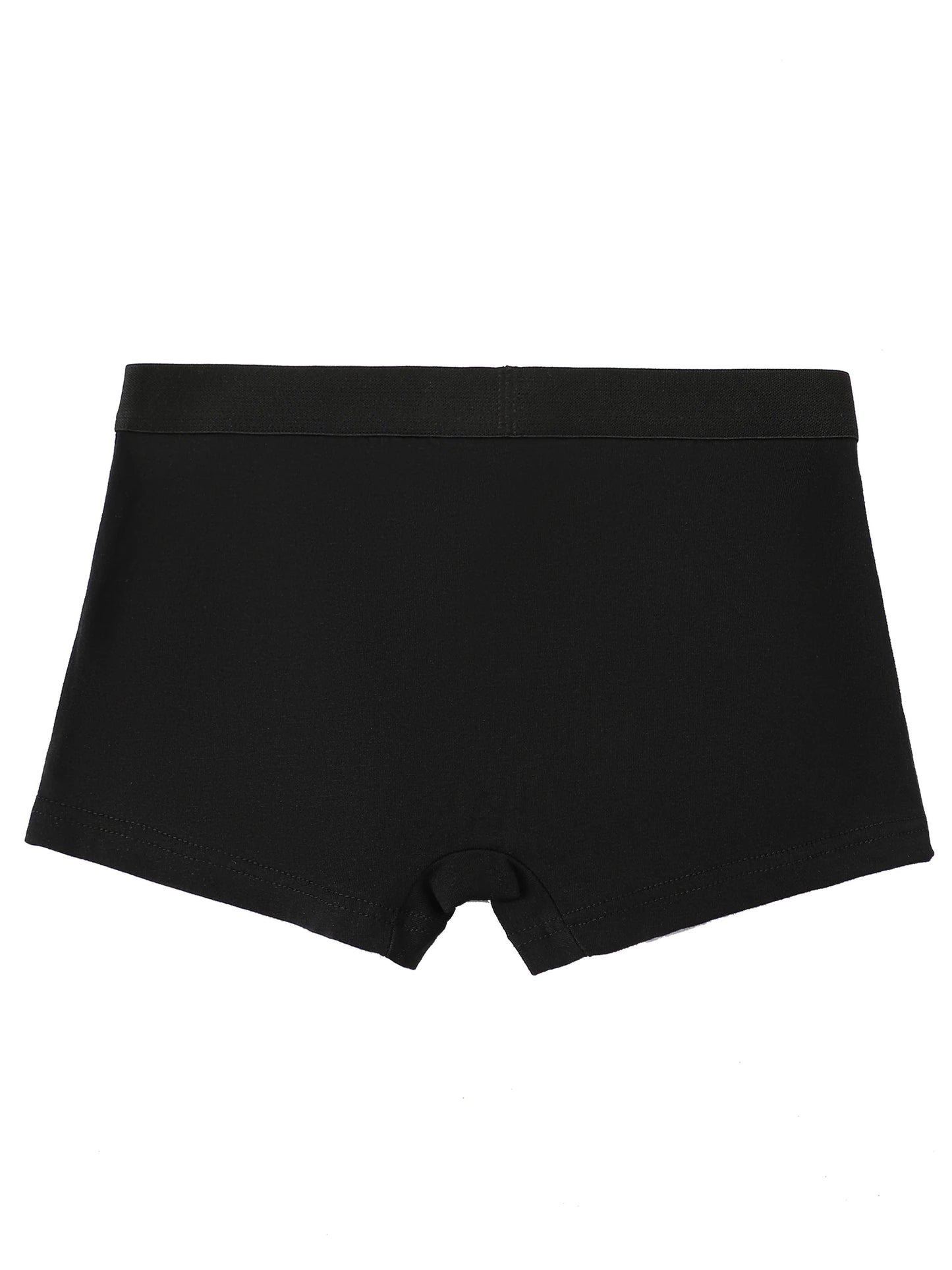 Black LuckeLadybug boys breathable cotton boxer briefs for comfort and support.