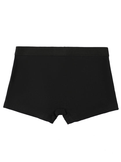 Black LuckeLadybug boys breathable cotton boxer briefs for comfort and support.