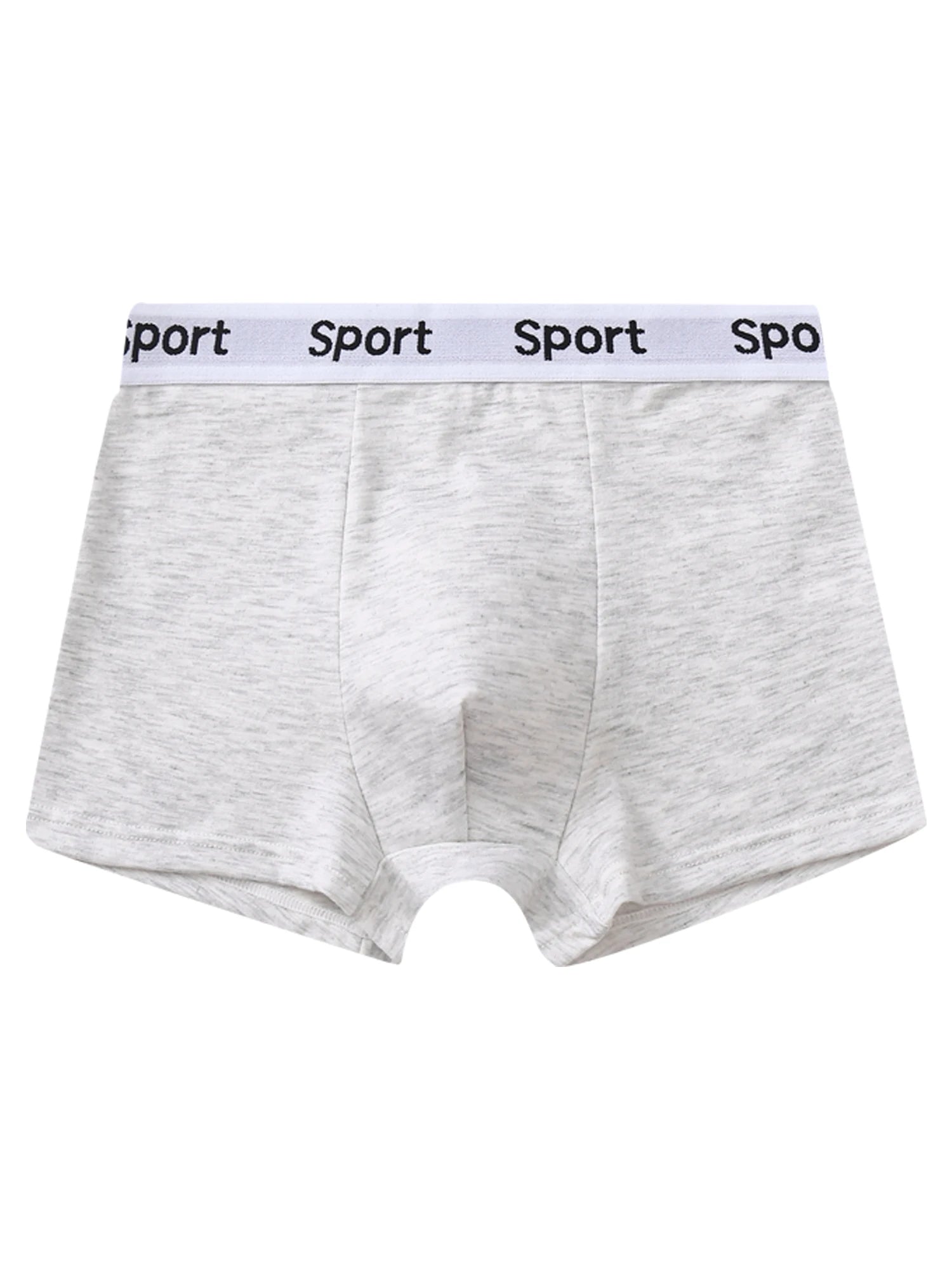 LuckeLadybug boys breathable cotton boxer briefs in gray with Sport waistband for ultimate comfort
