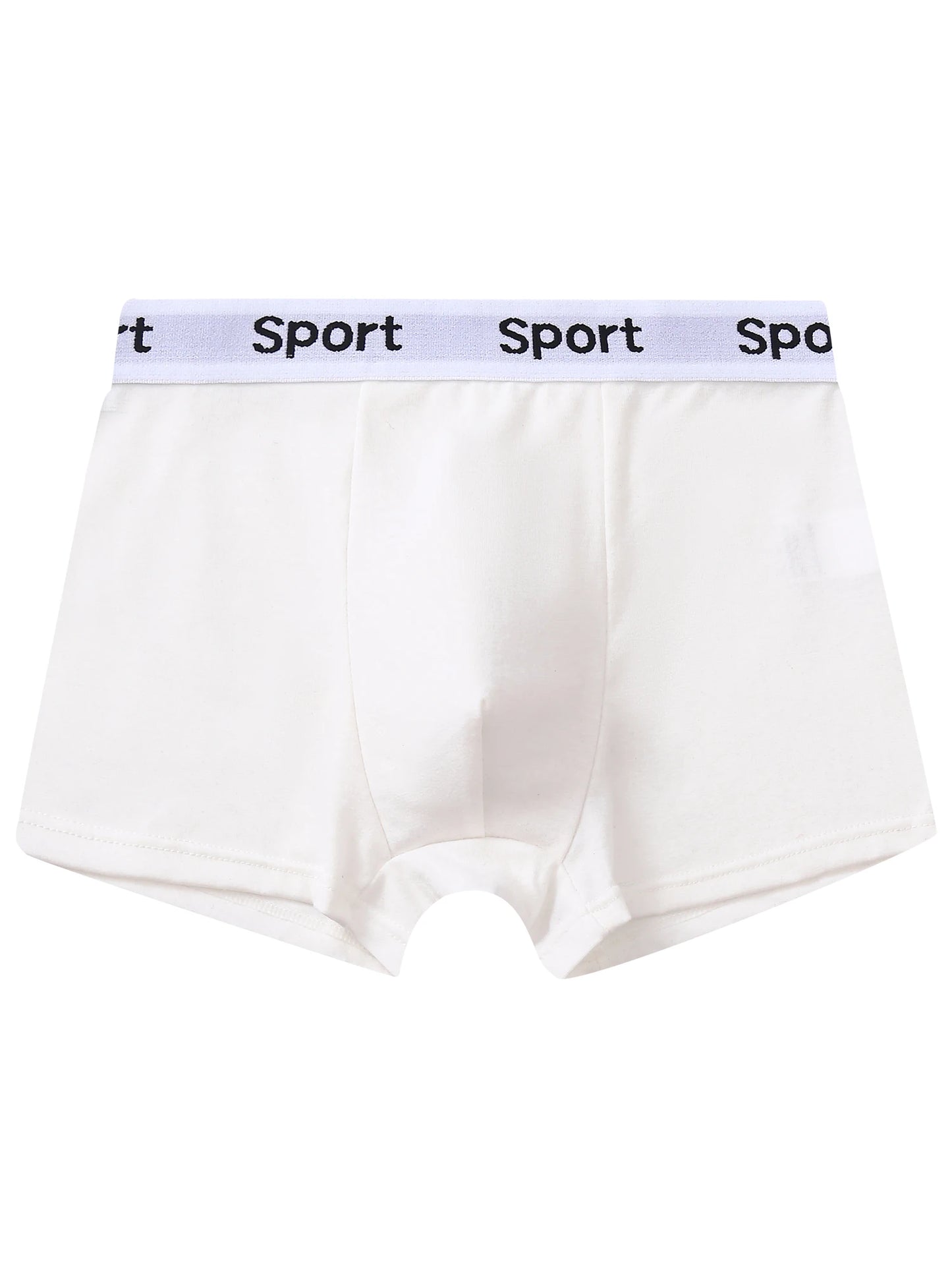 LuckeLadybug boys breathable cotton boxer briefs in white with a sporty waistband