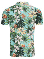 LuckeLadybug LLC Tropical Floral Print Button Up Men's Shirt with Vibrant Colors