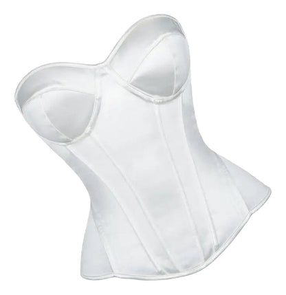 LuckeLadybug bridal corset belt for women in white, designed for brides with a flattering underbust style