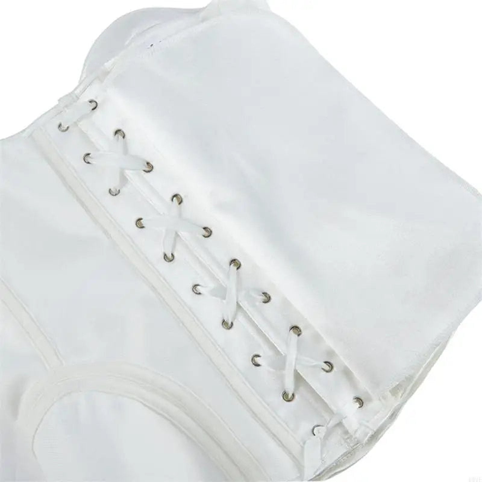 White bridal corset belt for women featuring elegant lacing and a sleek design for special occasions