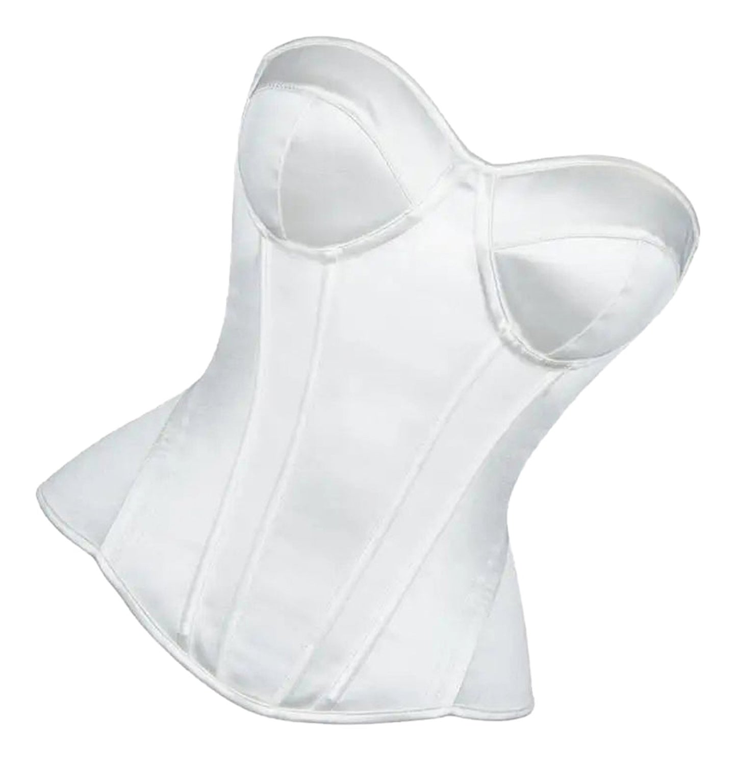 LuckeLadybug LLC Bridal corset belt for women designed in elegant white satin for a flattering silhouette