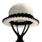 Stylish white and black ThreadsByHannah bucket hat bucket perfect for sunny days and casual outings