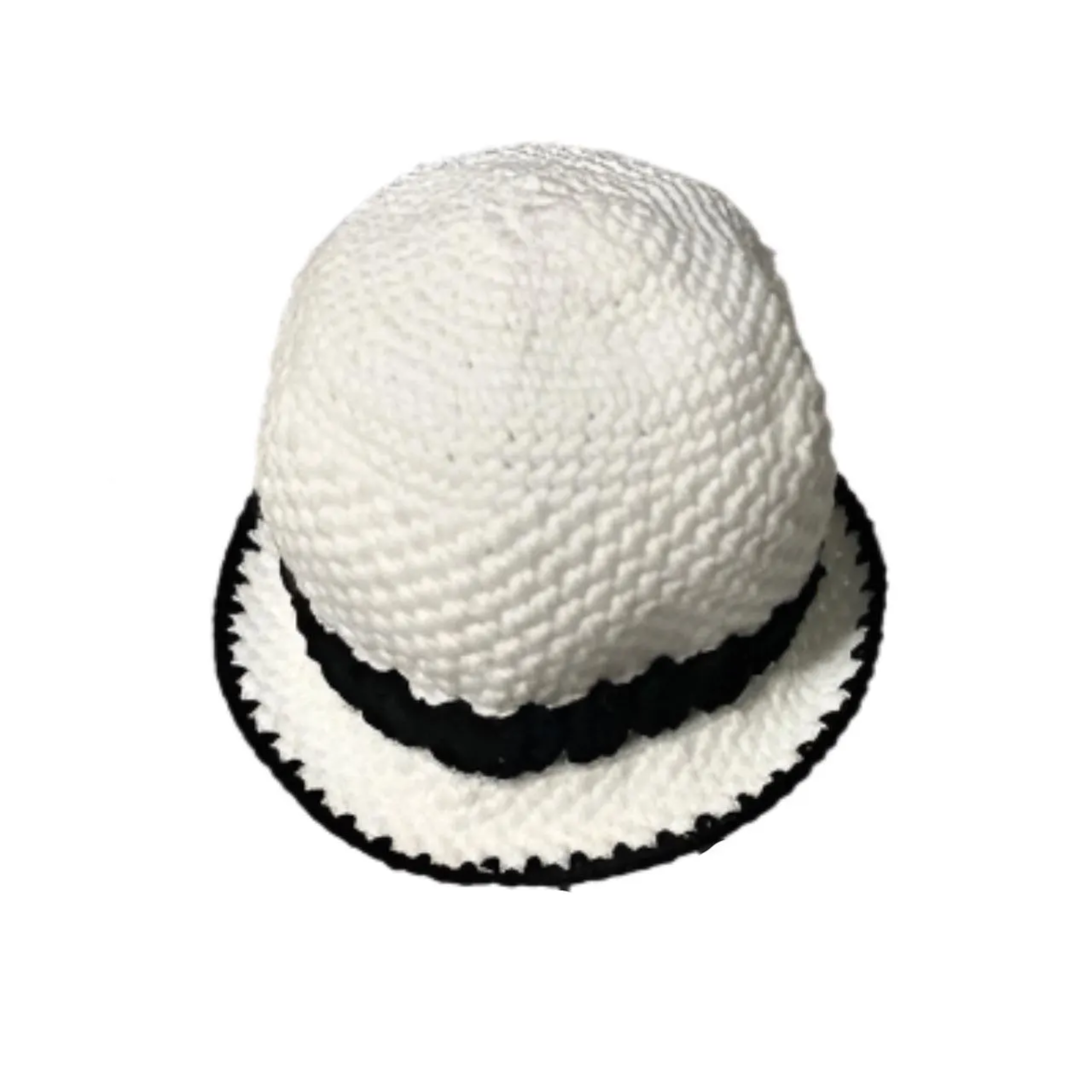 Handmade white and black woven bucket hat bucket for stylish summer outfits