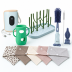 LuckeLadybug LLC Cleaning Kit featuring burp cloths and essential cleaning tools for baby care