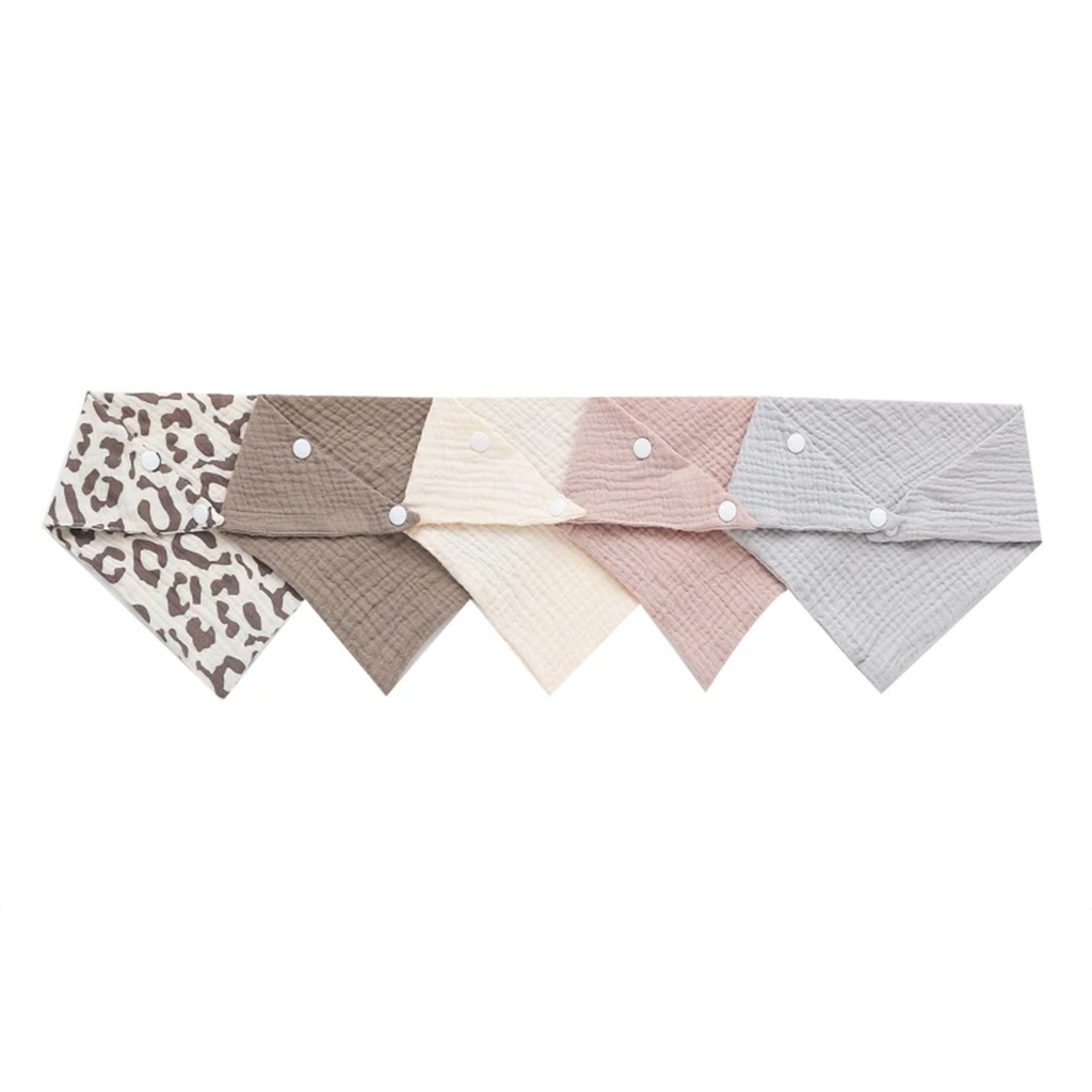 LuckeLadybug LLC burp cloth set featuring soft, stylish colors and a leopard print design for easy cleanup