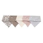 LuckeLadybug LLC burp cloth set featuring soft, stylish colors and a leopard print design for easy cleanup