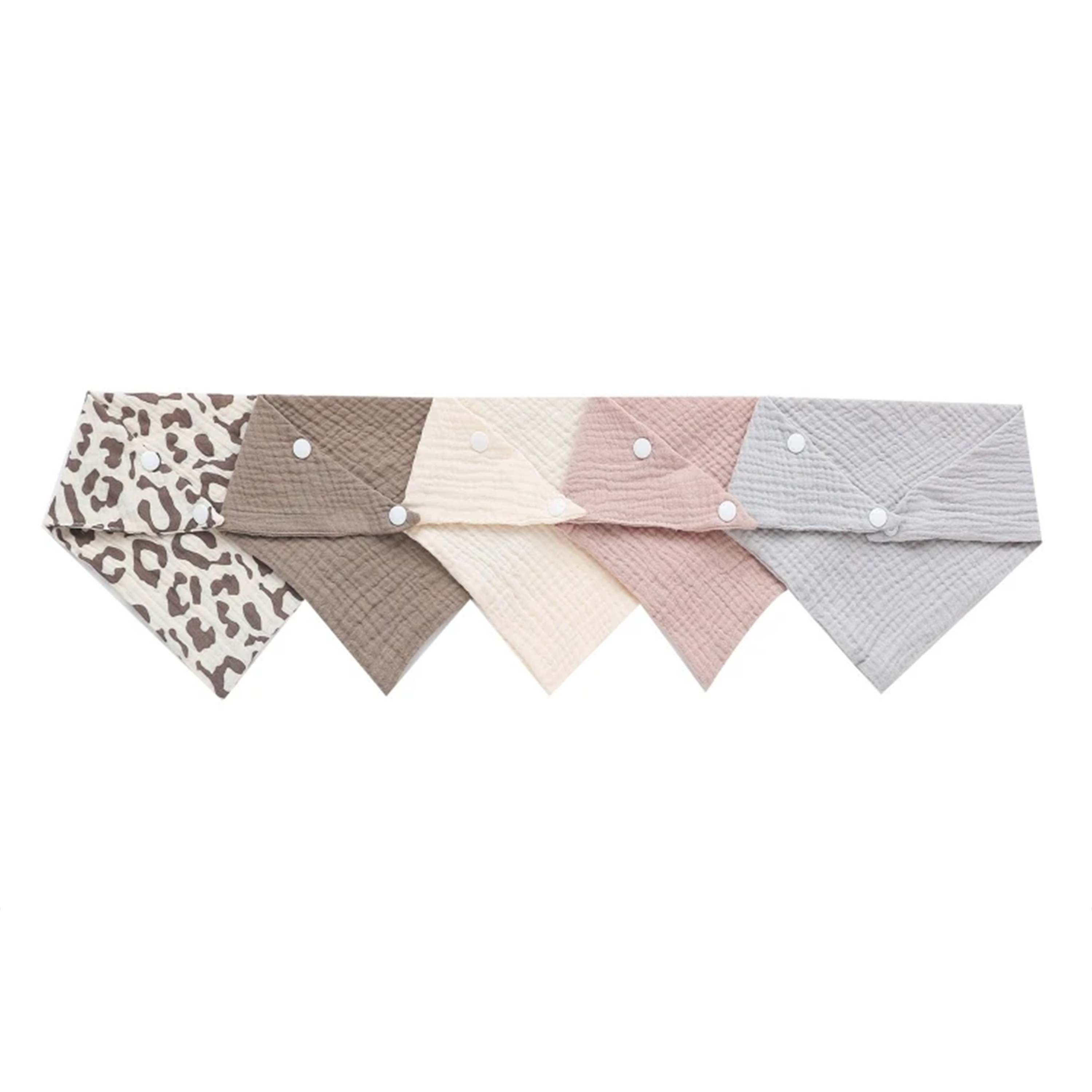 LuckeLadybug LLC burp cloth set featuring soft, stylish colors and a leopard print design for easy cleanup