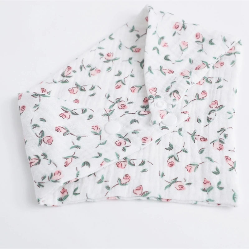 LuckeLadybug cotton burp cloths featuring a floral design for stylish feeding moments