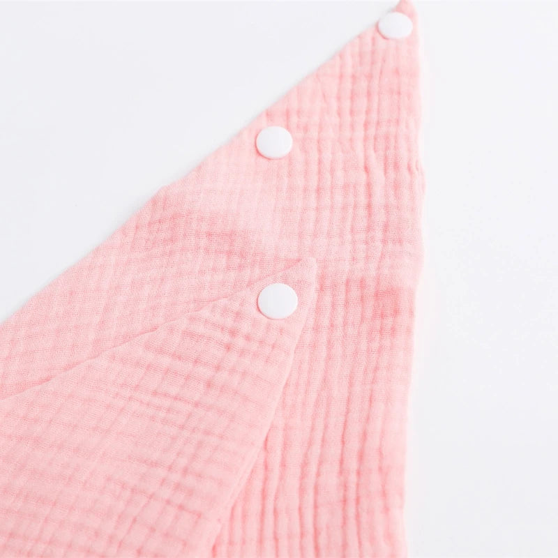 Soft pink LuckeLadybug LLC burp cloths cotton with snap closures for easy use