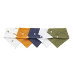 Set of five burp cloths cotton in various colors and patterns for stylish baby care