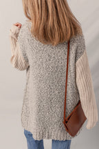 Color Block Open Front Cardigan