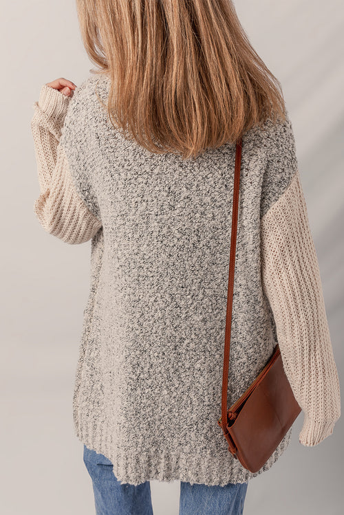 Color Block Open Front Cardigan
