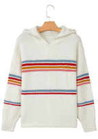 White Popcorn Sweater With Hood
