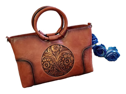 Vintage Flower Embossed Tote Bag