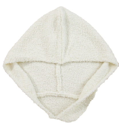 White Popcorn Sweater With Hood