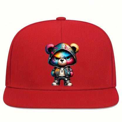 Angry Bear Print Baseball Cap