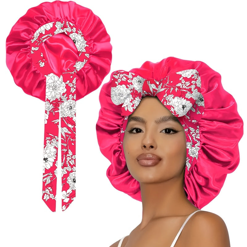 Bohemian Satin Bonnet With Stylish Bow