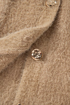 Dear-Lover Smoke Gray Fuzzy Cardigan For Cozy Style