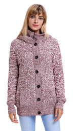 Dark Gray Hooded Cardigan For Women