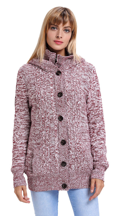 Dark Gray Hooded Cardigan For Women