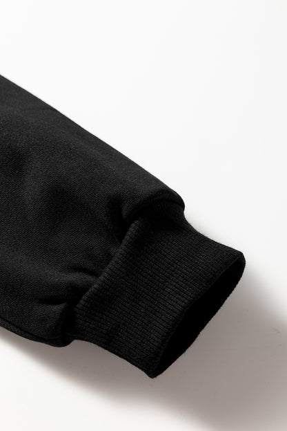 Red Varsity Sweatshirt Dress Cozy Pocketed Mini